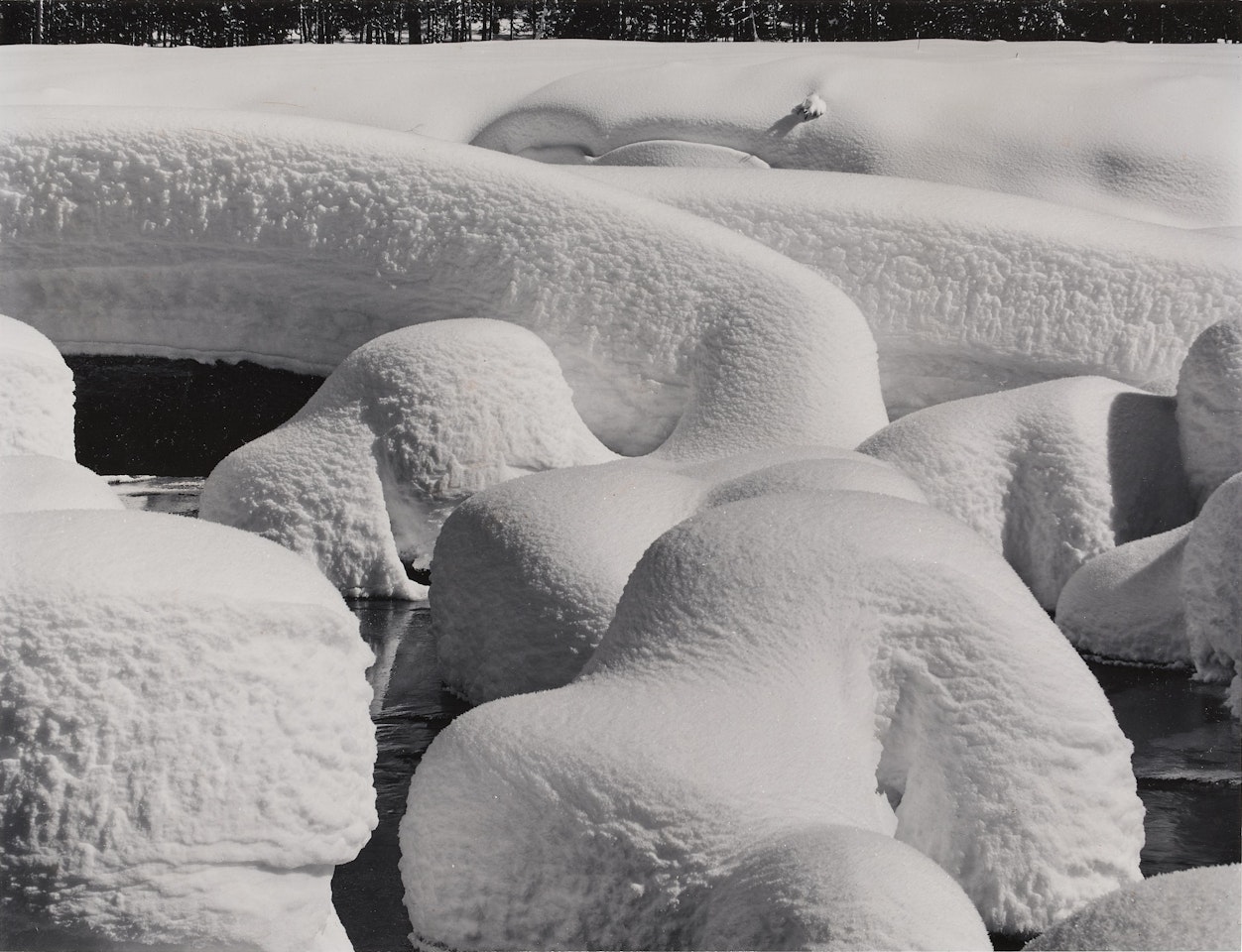 Snow Hummocks at Valley View, Yosemite National Park, California by Ansel Adams