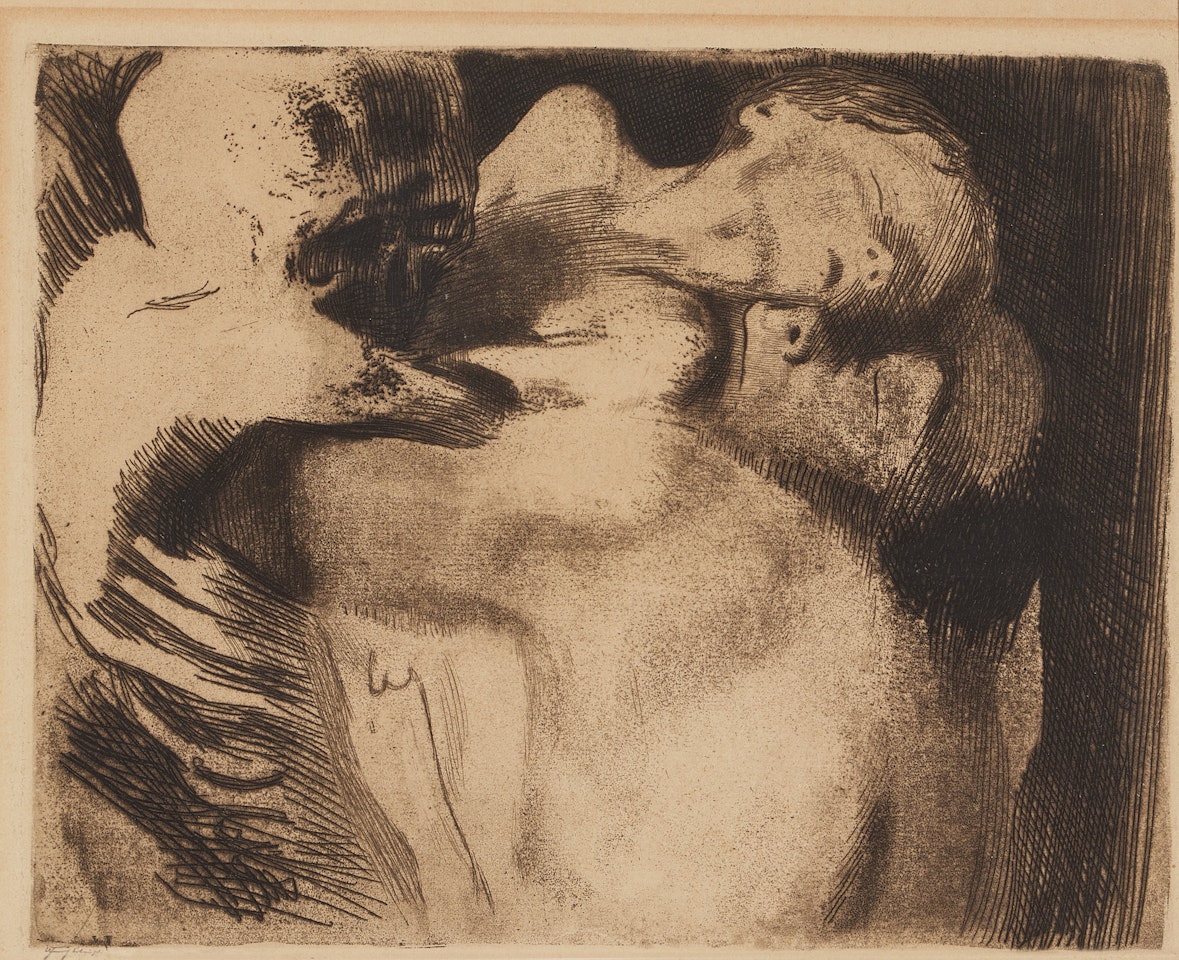 Tod und frau um das kind ringend by Kathe Kollwitz