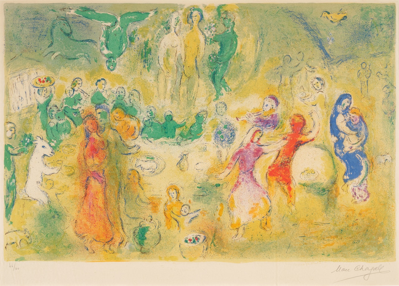 Wedding Feast in the Nymphs' Grotto, from Daphnis and Chloe by Marc Chagall