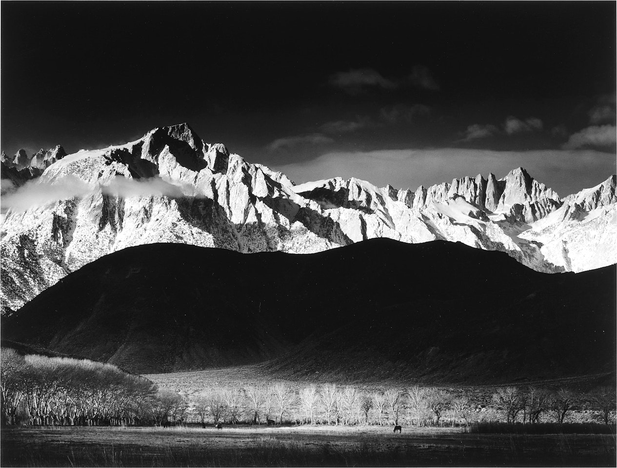 Winter Sunrise, Sierra Nevada from Lone Pine, California by Ansel Adams