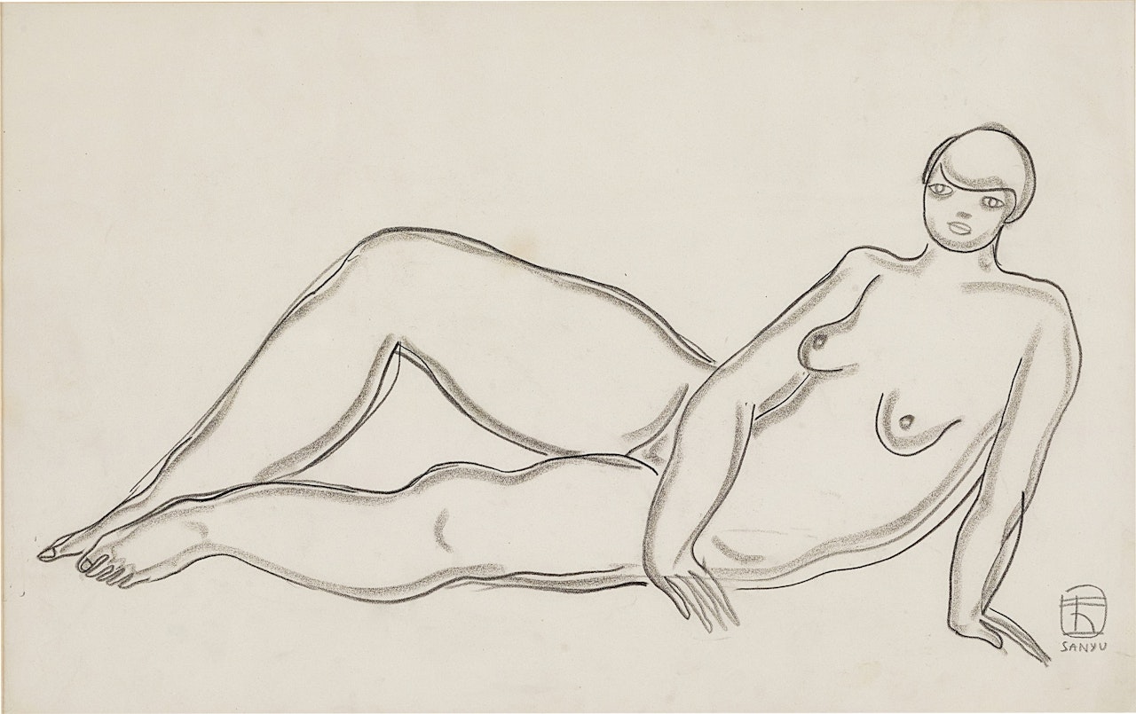 Reclining nude by Sanyu