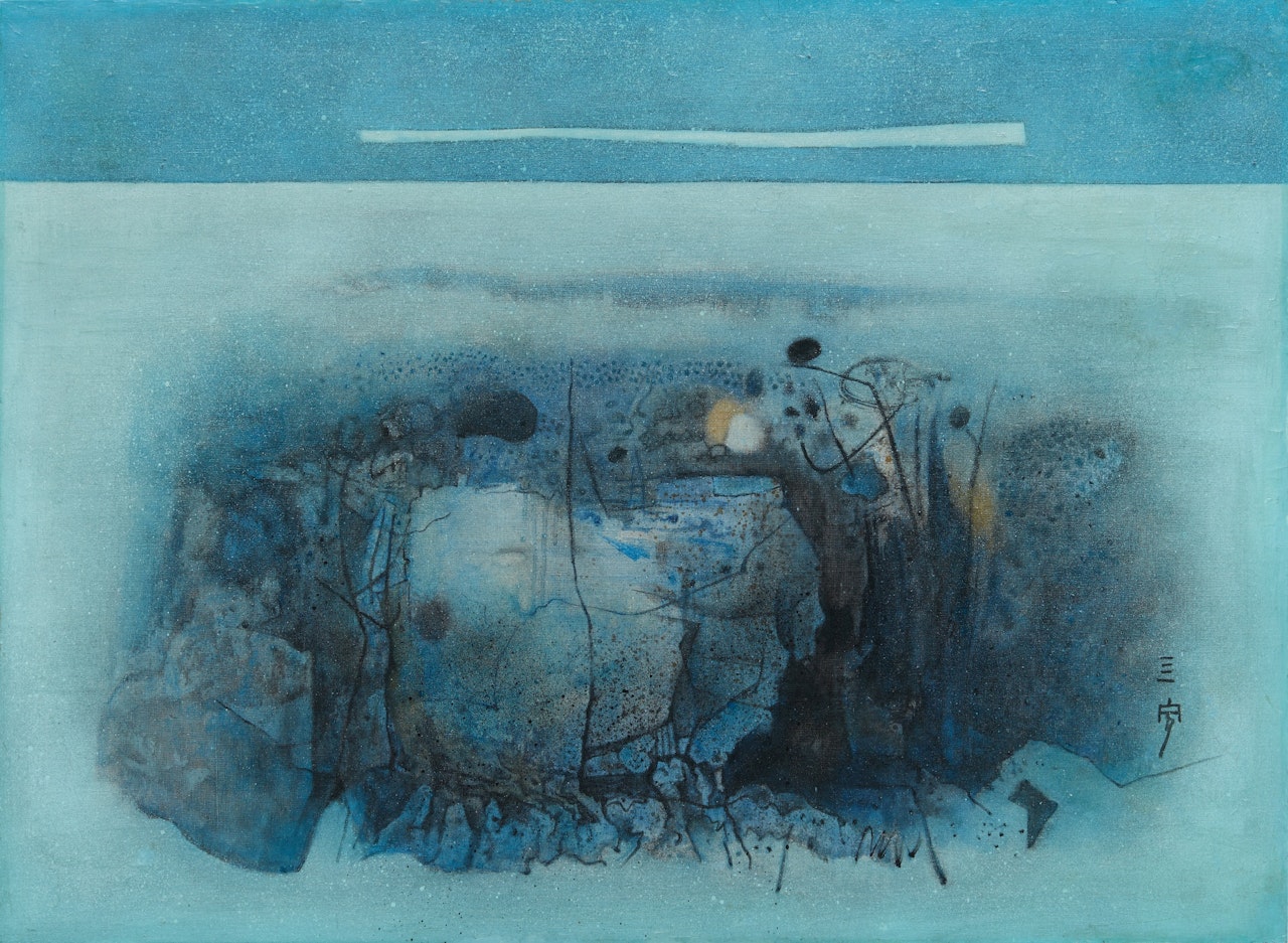 Abstract landscape by Cheong Soo Pieng