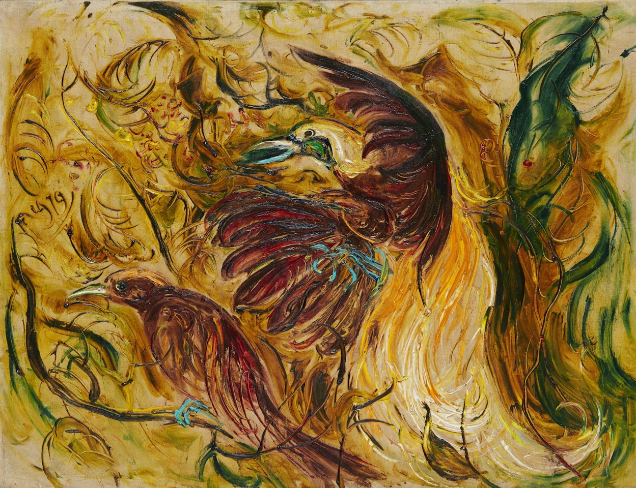Bird of paradise by Affandi