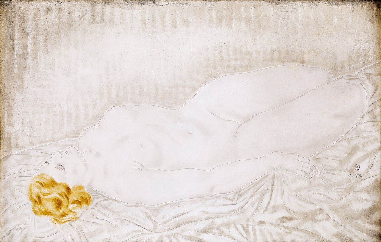 Portrait de Youki allongée by Leonard Tsuguharu Foujita