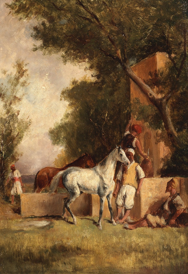 A halt at the fountain by Eugene Fromentin