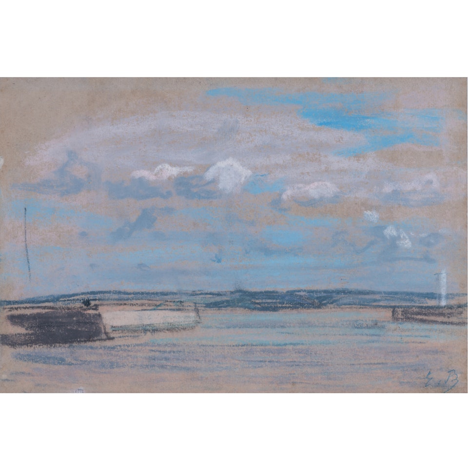 The entrance to the port, low tide by Eugène Boudin