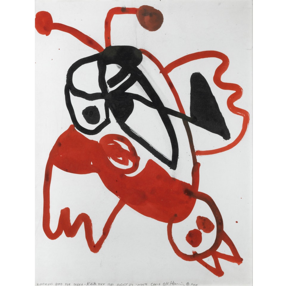 A Ridiculous bird for Debra, August 29, 1989 by Keith Haring