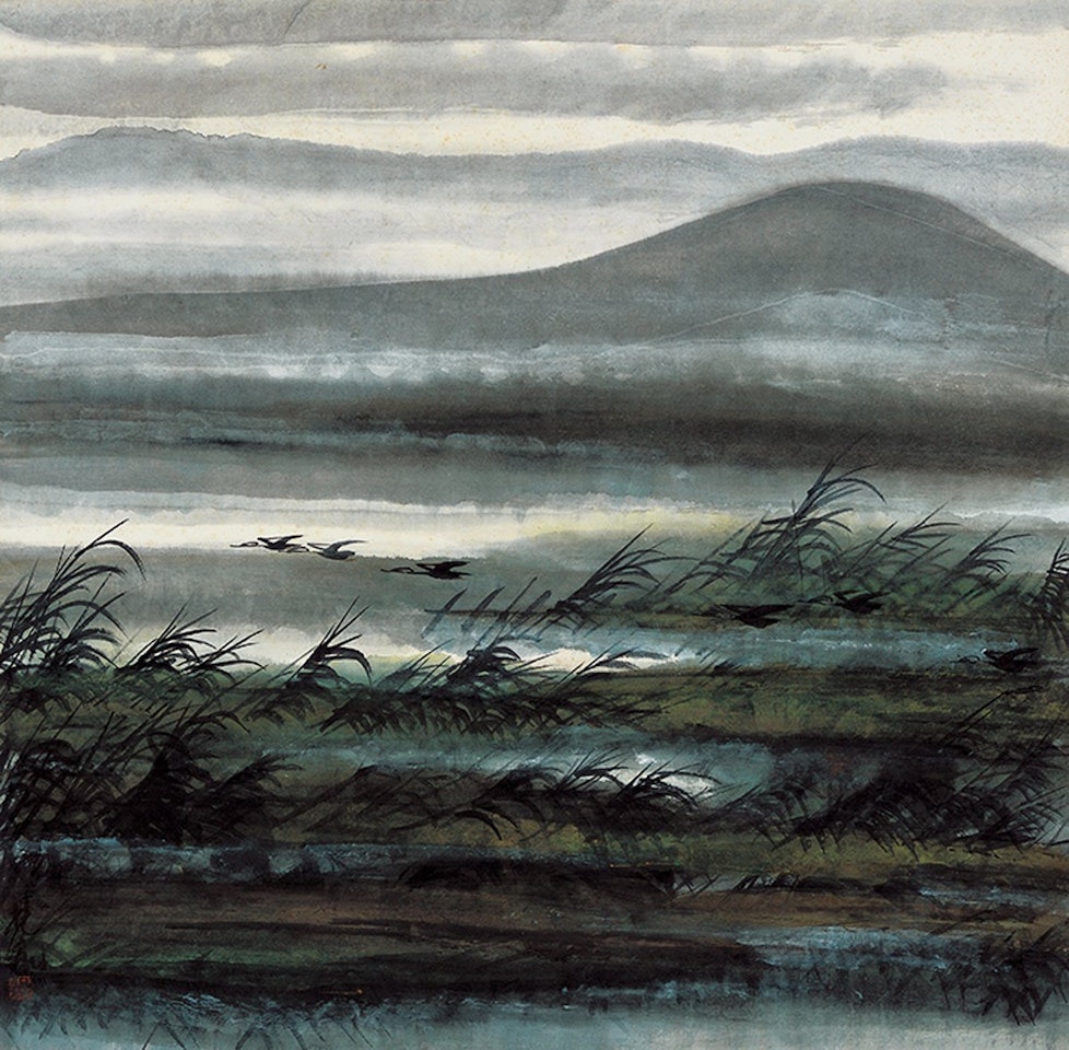 Reeds and Wild Geese by Lin Fengmian