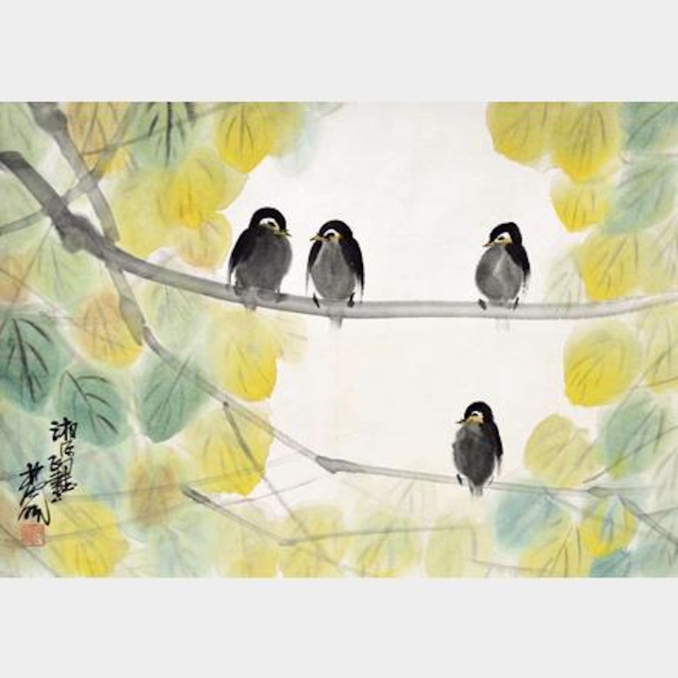 Birds on Branches in Autumn by Lin Fengmian