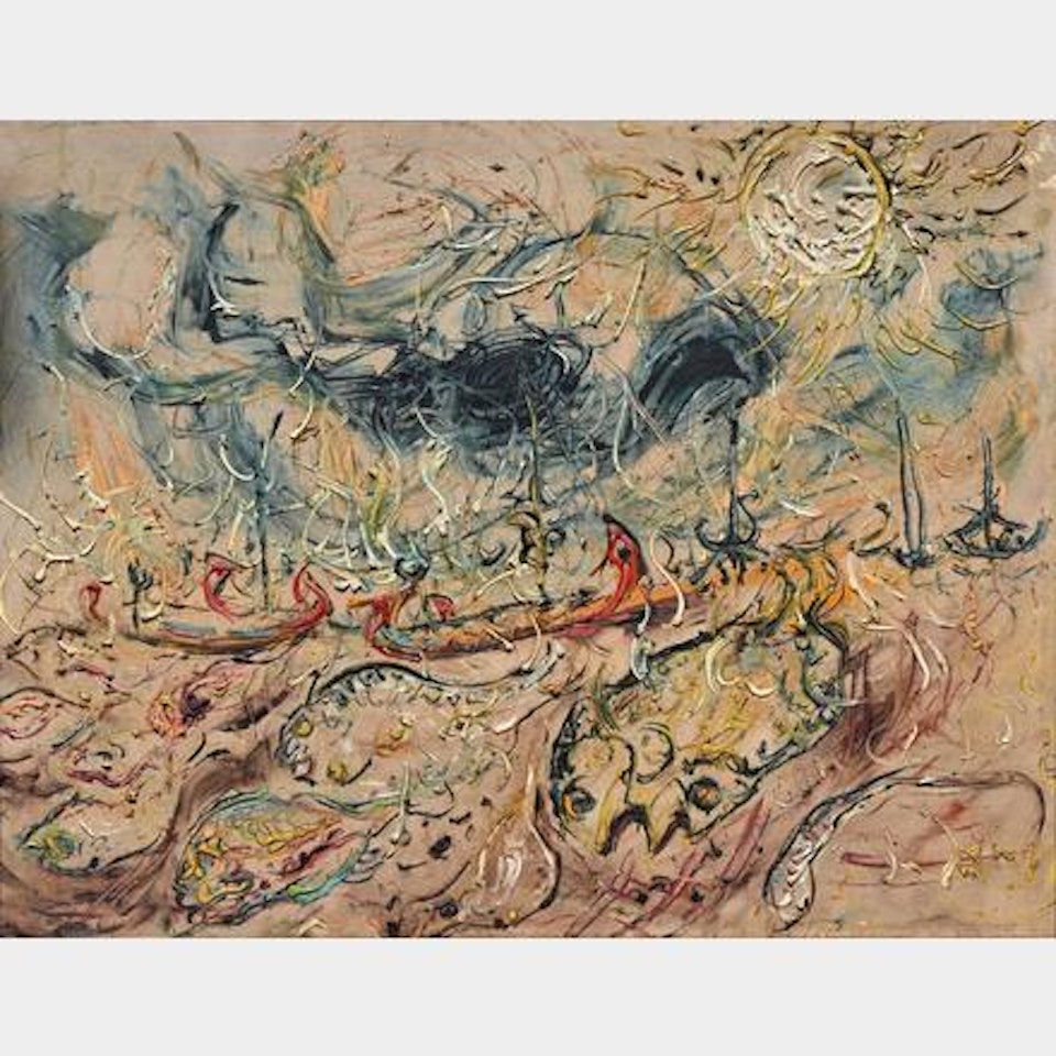Panen Ikan (Fish Harvest) by Affandi