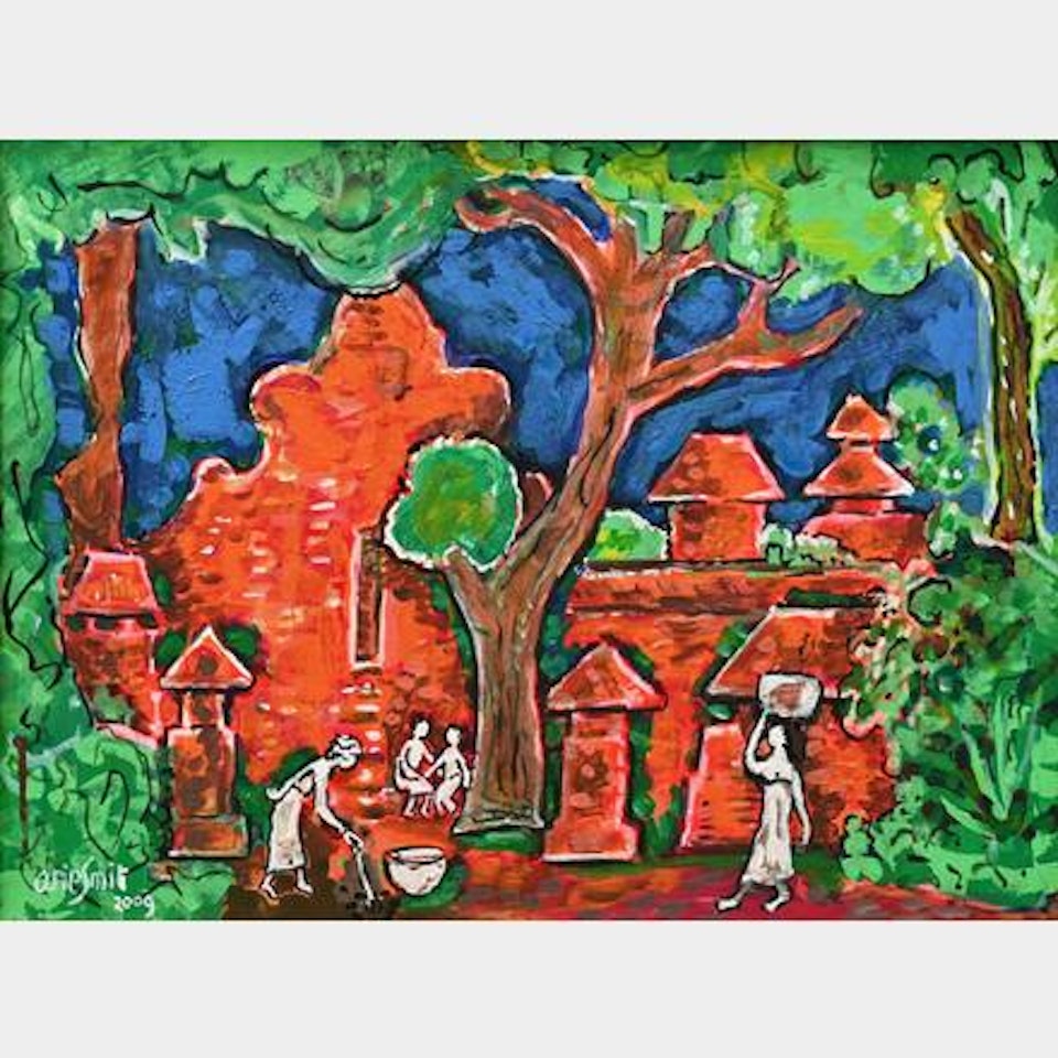 The Household of The Mangku at The Daily Cleaning of The Courtyard by Arie Smit