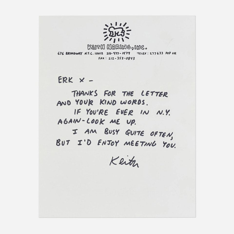 Personal Letter by Keith Haring