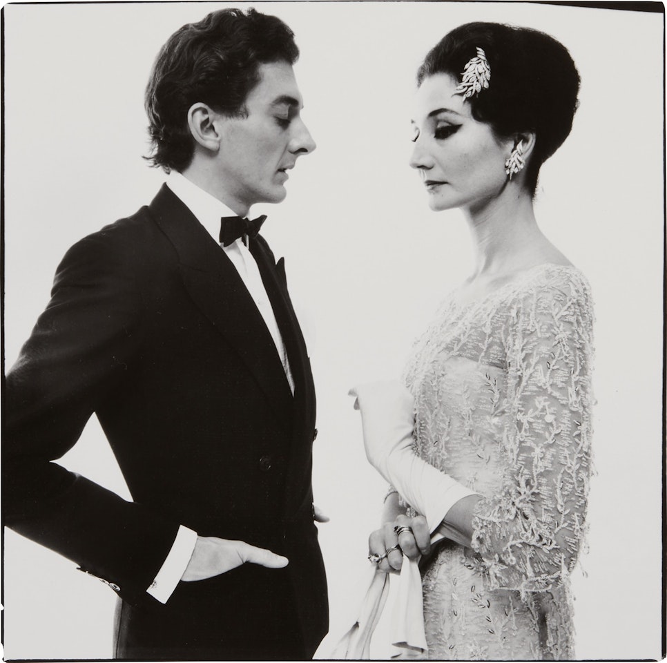 The Vicomtesse Jacqueline de Ribes and Raymundo de Larrain, New York, New York, 5/16/61 by Richard Avedon