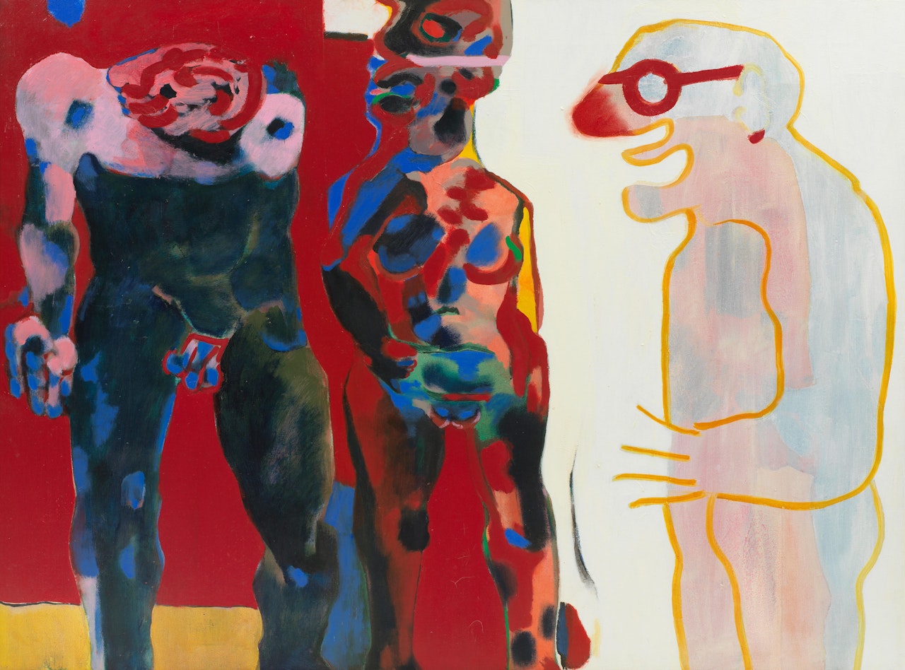 Three Comedians, / (framed) by Robert Hodgins