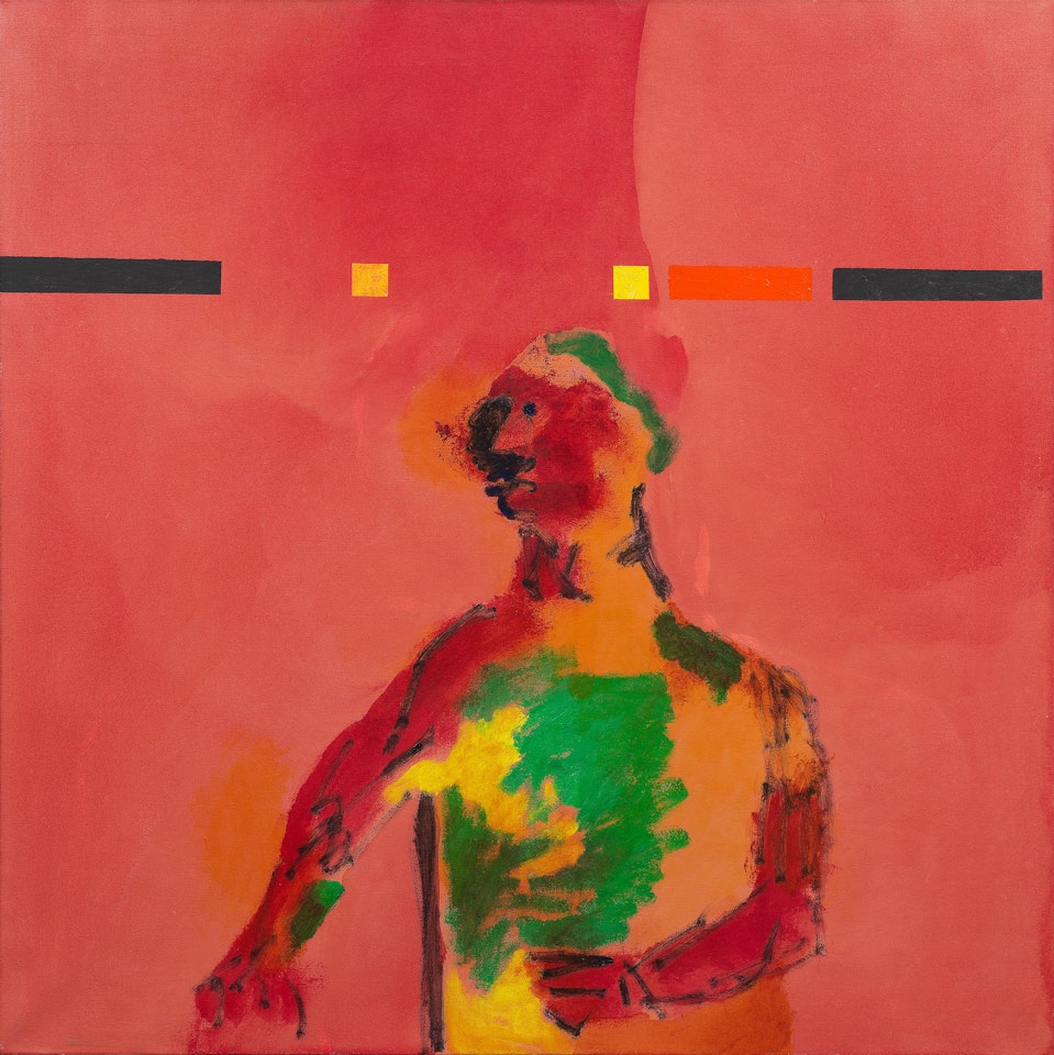 Figure with Semaphore (framed) by Robert Hodgins