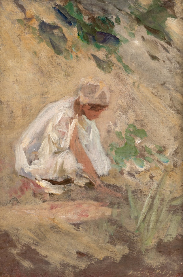 Study of a Girl in a White Gown by Irving Ramsey Wiles