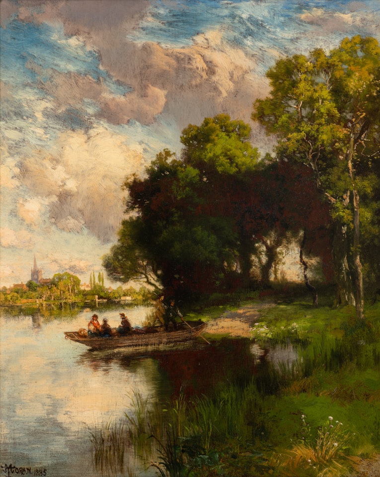 Punting on the River Cam, England by Thomas Moran
