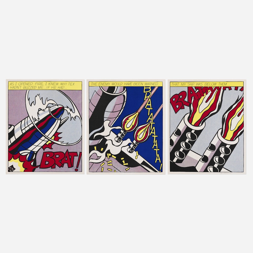 As I Opened Fire (triptych) by Roy Lichtenstein