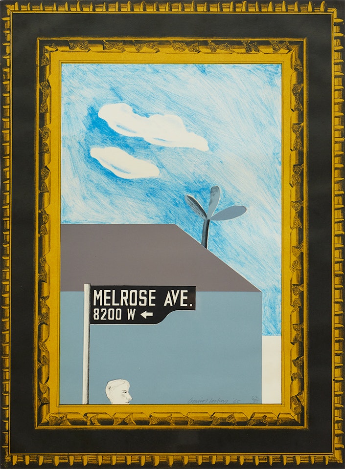 Picture of Melrose Avenue in an Ornate Gold Frame, from A Hollywood Collection (S.A.C. 44) by David Hockney