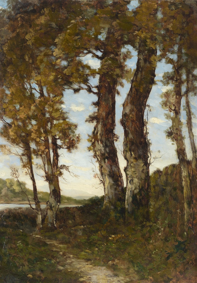 Arbres au bord de la Loire by Henri Harpignies