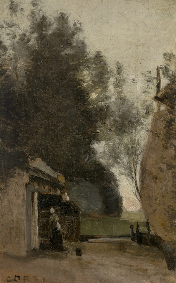 Environs d'Amsterdam, petite ferme des bords de l'Amstel by Jean Baptiste Camille Corot