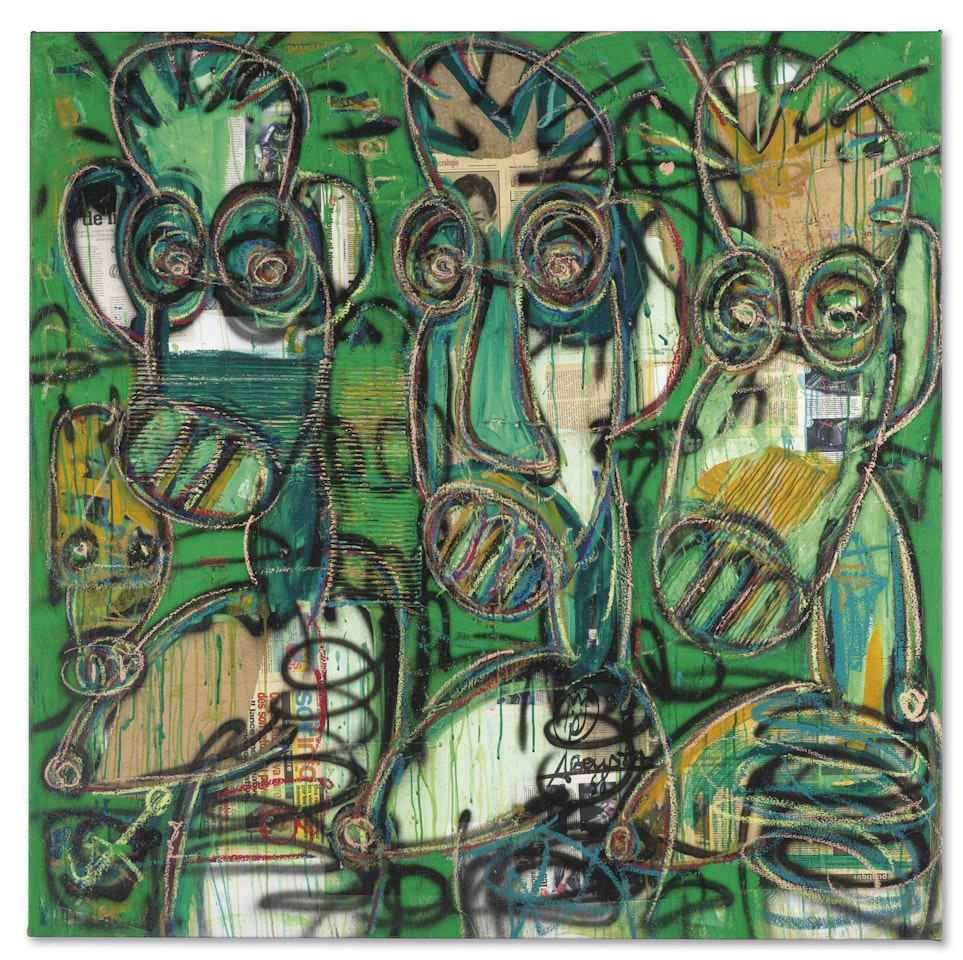 Untitled (Green) by Aboudia Abdoulaye Diarrassouba