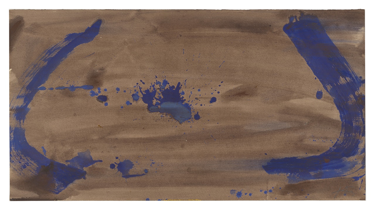 Blue and Brackets by Antoni Tapies