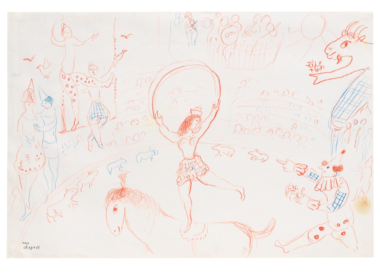 Étude pour 'Commedia dell'arte' by Marc Chagall