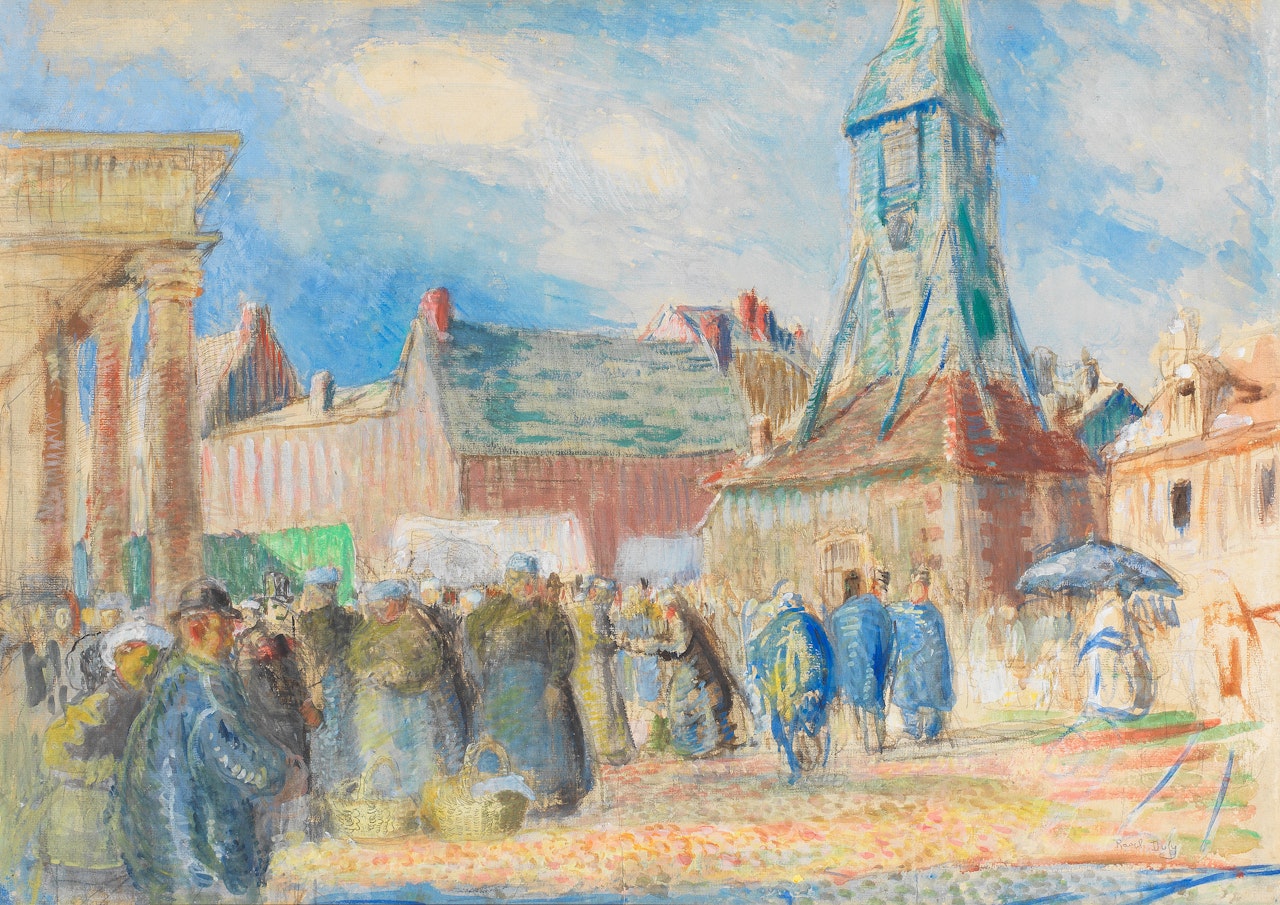 La Place Sainte-Catherine à Honfleur by Raoul Dufy