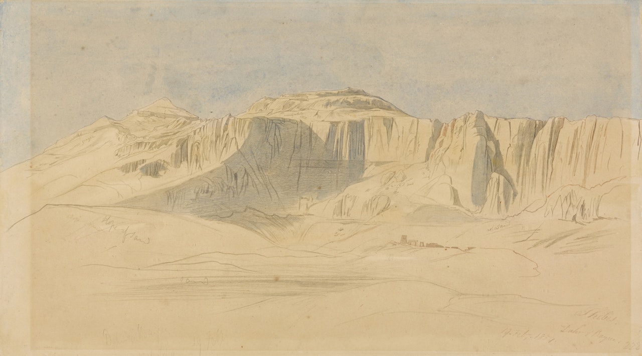 Dahr el Bayree, Thebes by Edward Lear