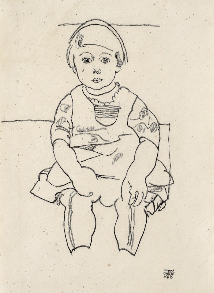 Porträt eines Kindes (Anton Peschka, Jr) by Egon Schiele