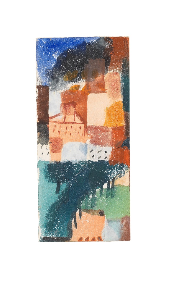 Ohne Titel (Häuser mit Baumallee) by Paul Klee