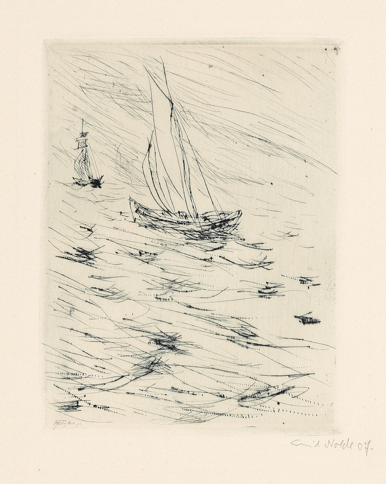 Schiffe im Wind by Emil Nolde