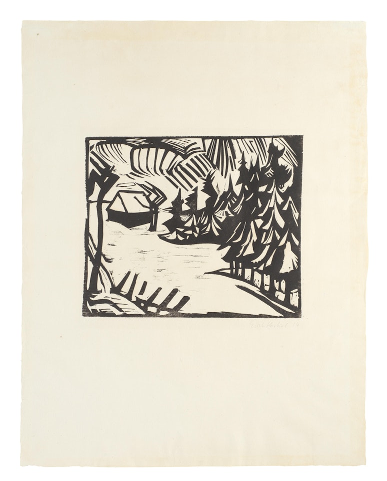 Erzgebirgslandschaft (Erzgebirge im Schnee) by Erich Heckel