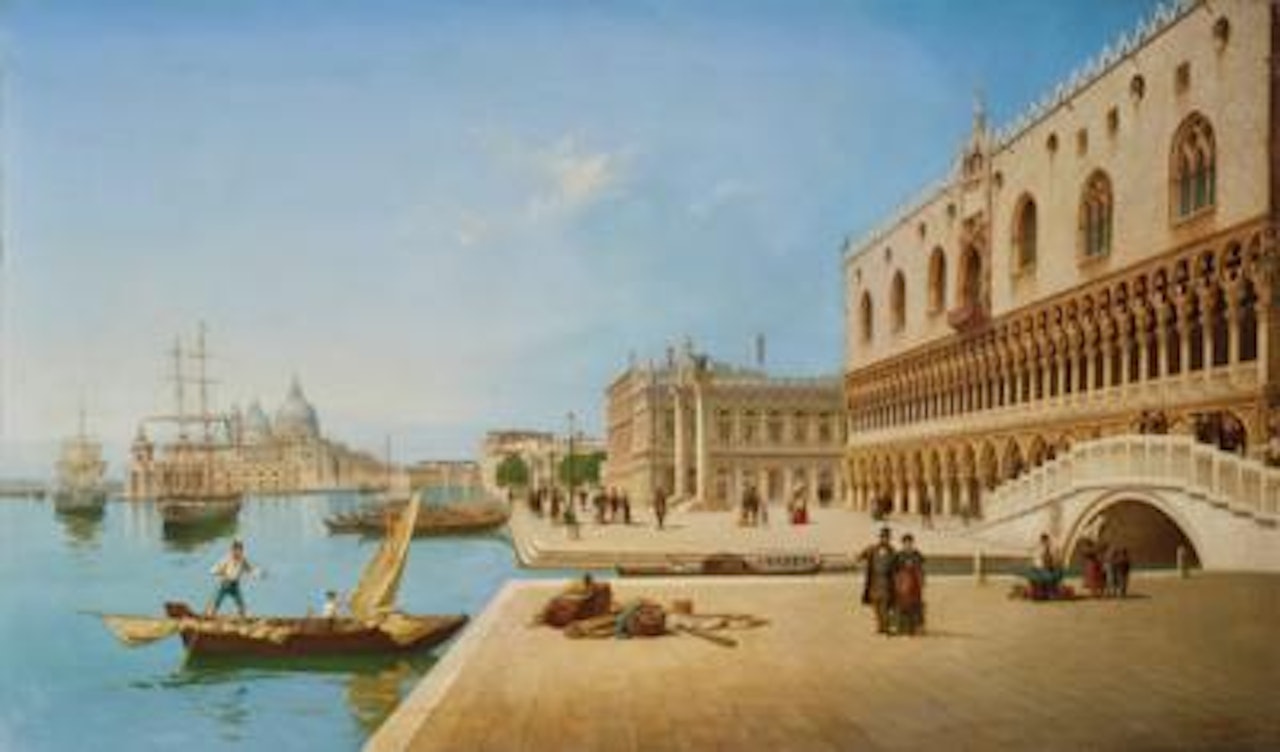 Venice, View of the Molo with Palazzo Ducale, Biblioteca Marciana and Santa Maria della Salute in the Distance by Italian School