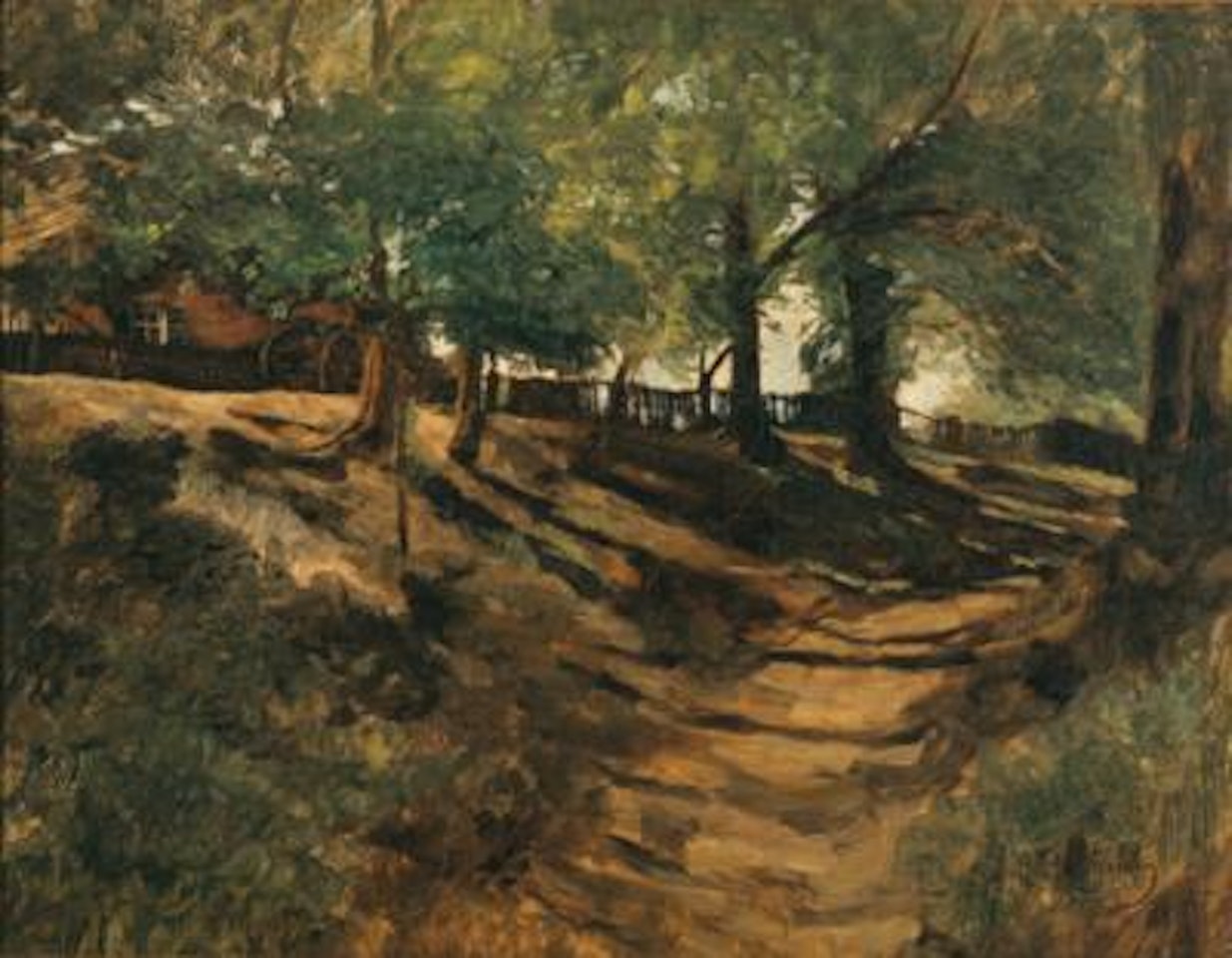 A Farmstead on a Country Road by Carl Schuch