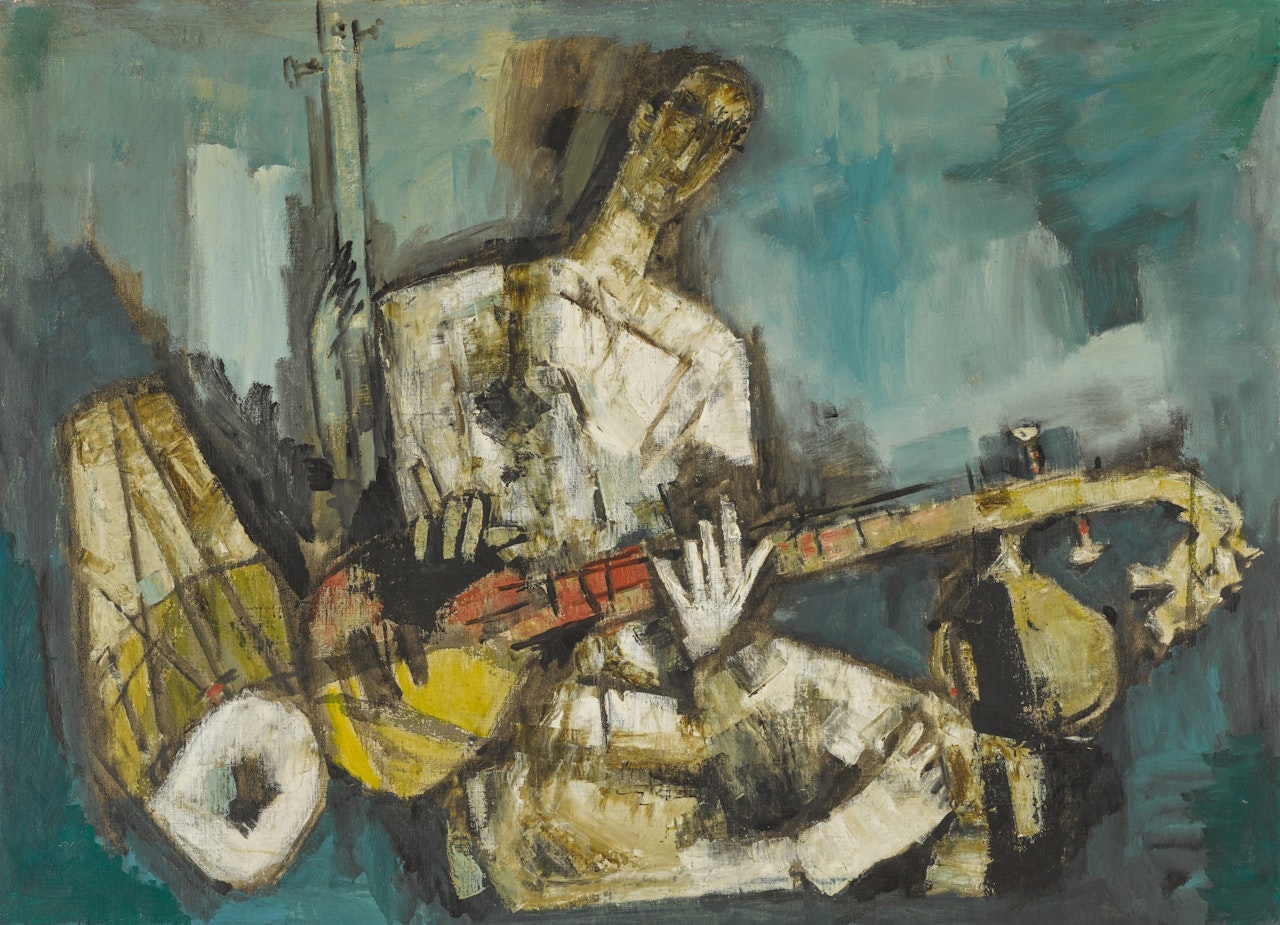 Untitled (The Musician) by M.F. Husain