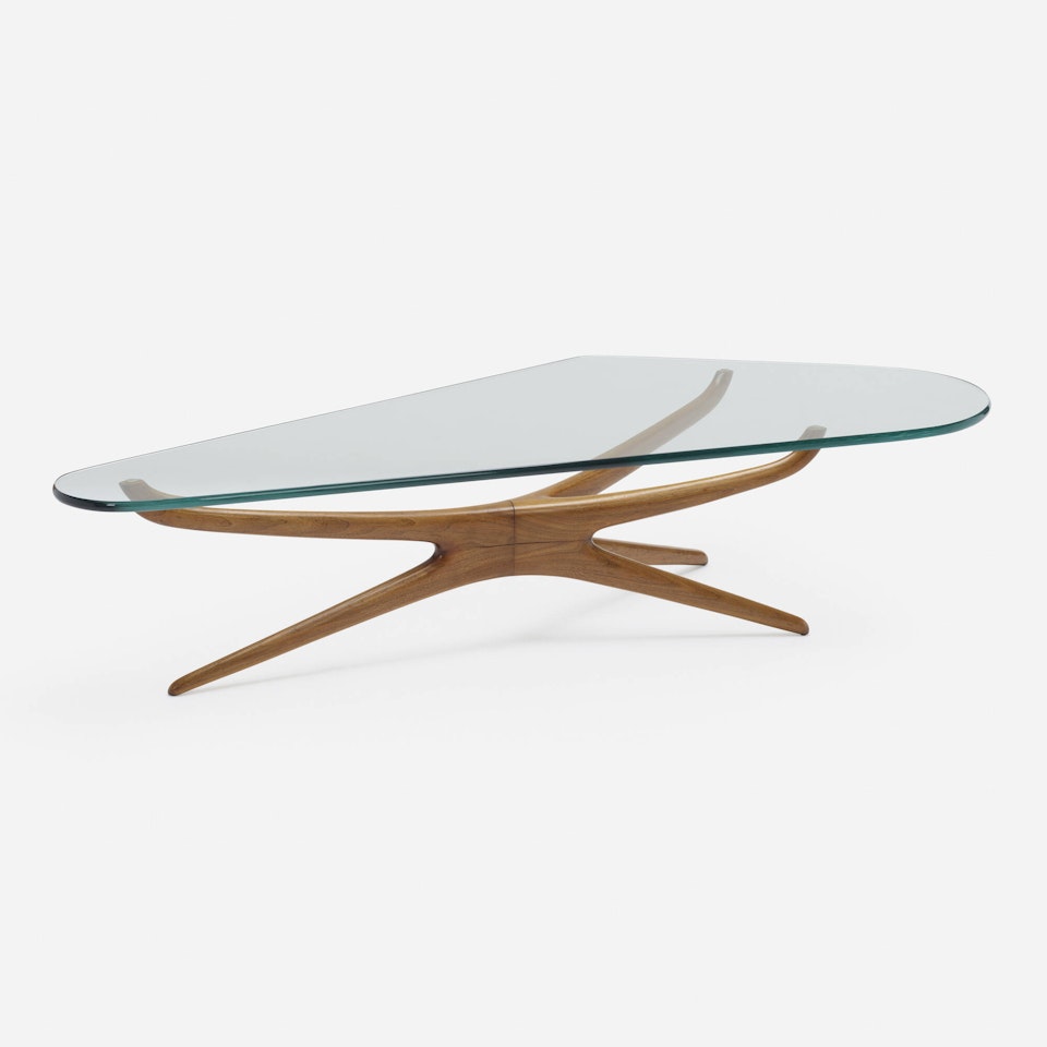 Tri-symmetric coffee table by Vladimir Kagan