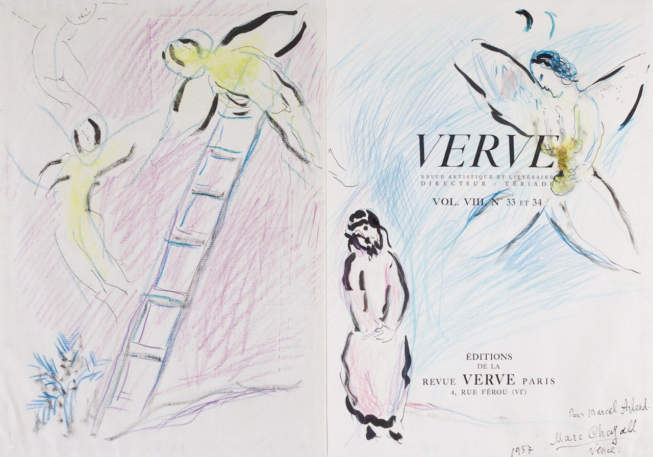 Scène biblique pour Marcel Arland by Marc Chagall