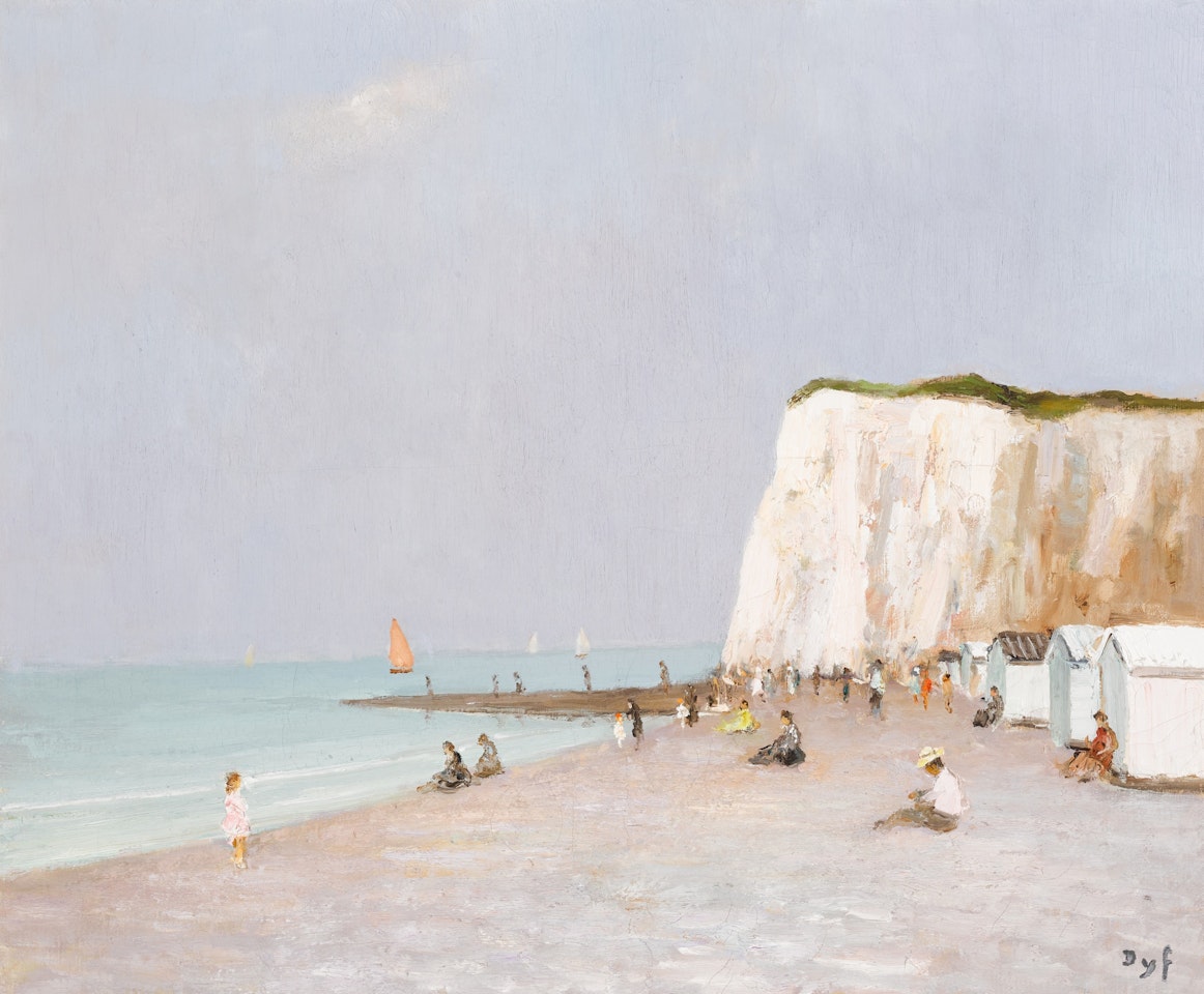 Falaises et plage en Normandie by Marcel Dyf