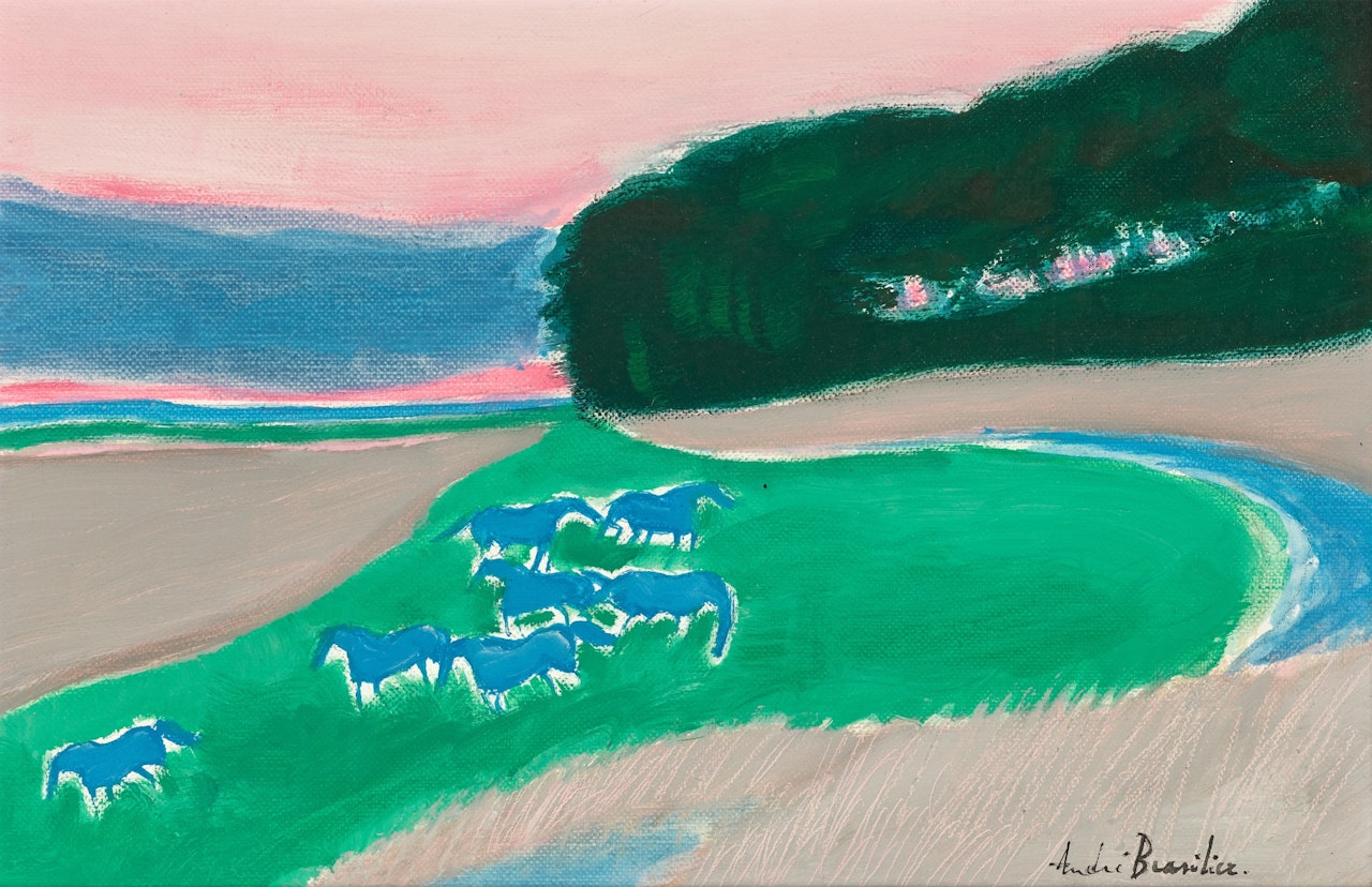 Petits chevaux bleues by André Brasilier