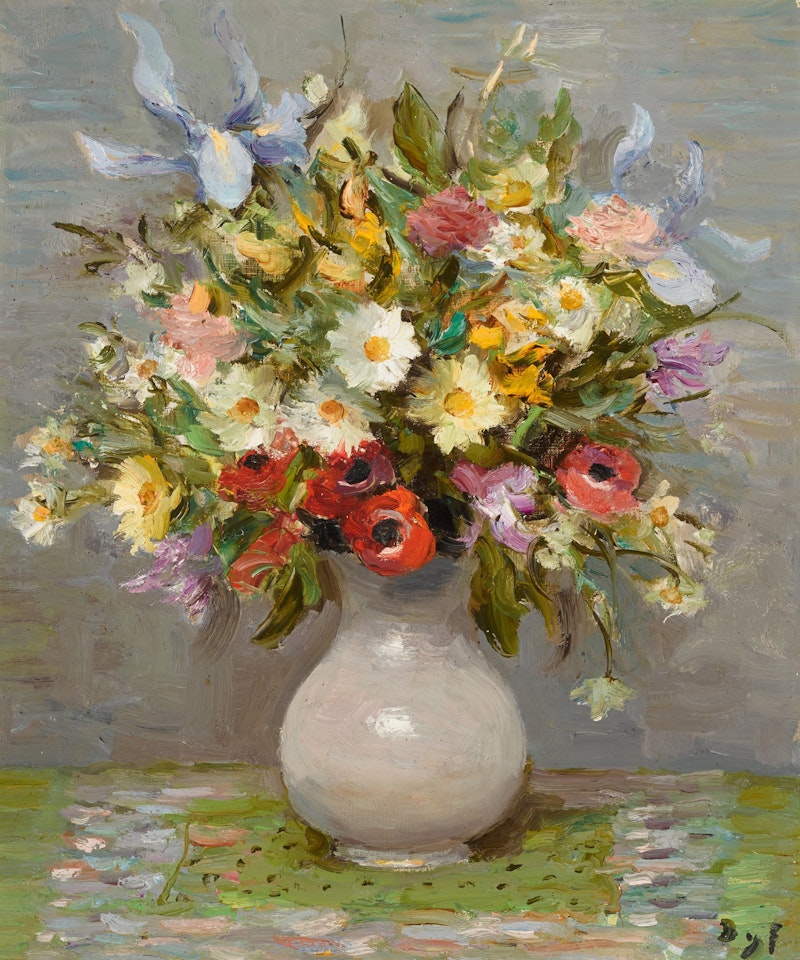 Iris, marguerites et anénomes by Marcel Dyf