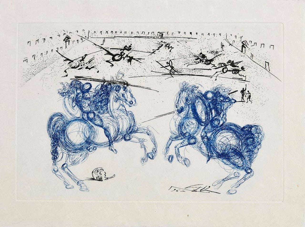 Blue Cavaliers by Salvador Dali