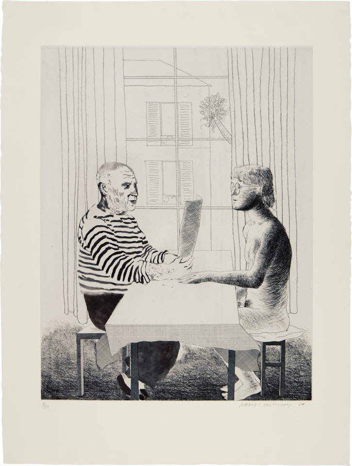 The Artist and Model (S.A.C. 160; M.C.A.T 152) by David Hockney