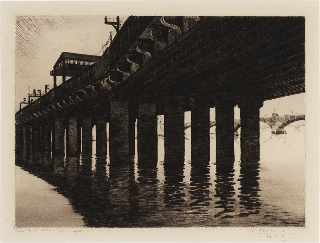 Cannon Street Railway Bridge by Sybil Andrews