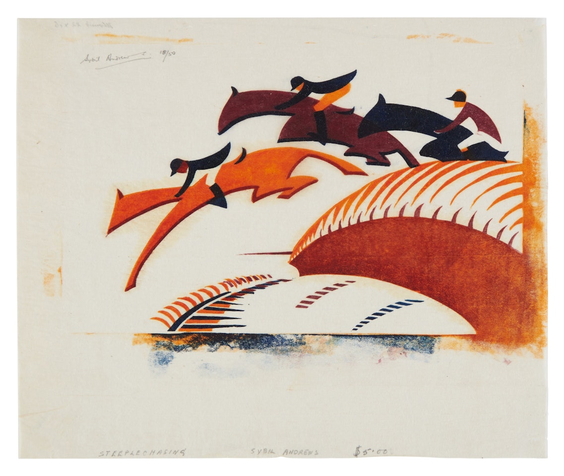 Steeplechasing (C. SA 10) by Sybil Andrews