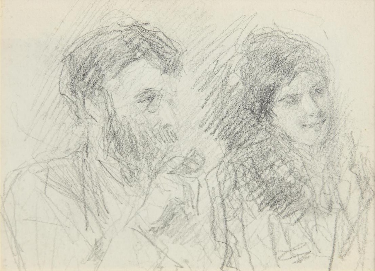 George Russell and Mary Walker (Second Drawing Verso) by John Butler Yeats