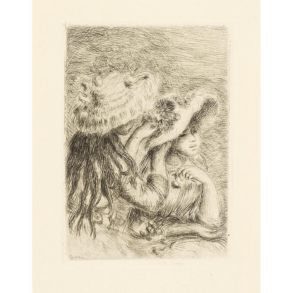 Le chapeau épinglé (La fille de Berthe Morisot et sa cousine), 3e planche (The Pinned Hat (The Daughter of Berthe Morisot and her Cousin), 3rd Plate) by Pierre-Auguste Renoir
