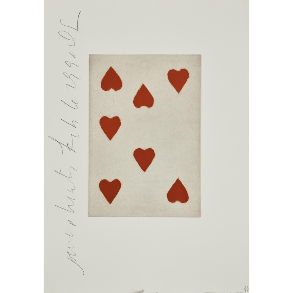 7 Hearts; 4 Clubs, from Playing Cards (2 works) by Donald Sultan