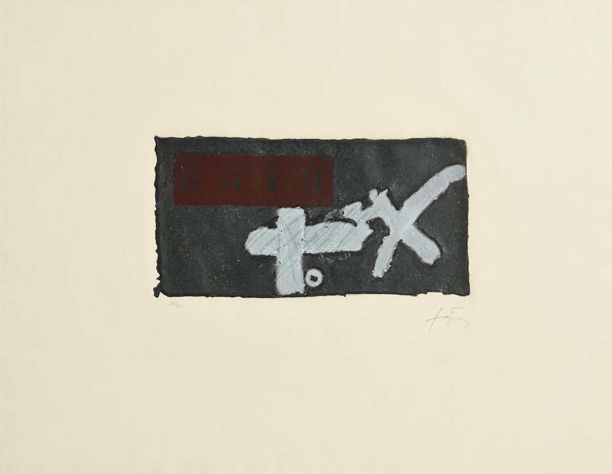 Creu i ics by Antoni Tapies